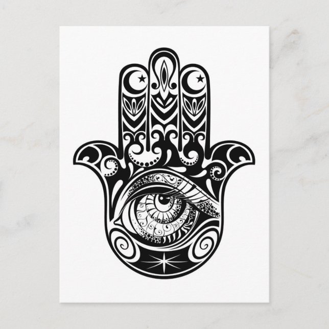 Hamsa Hand Zendoodle Postcard (Front)