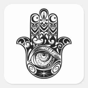 Hamsa Hand Zendoodle Square Sticker