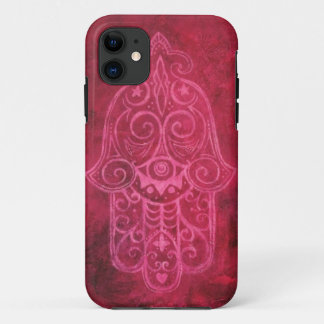 Hamsa in Magenta iPhone 11 Case