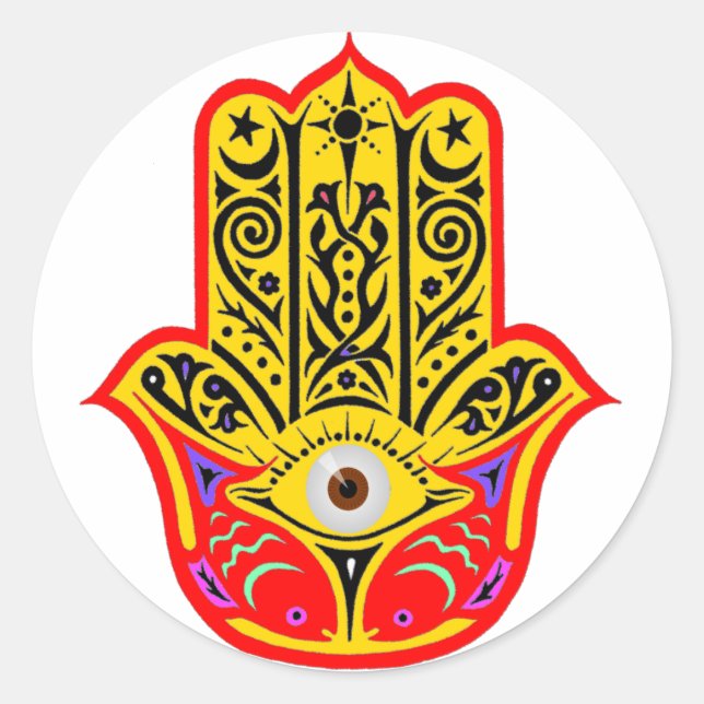 Hamsa - Magic Hamsa Classic Round Sticker (Front)