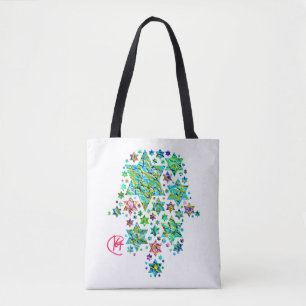 Hamsa of Jewish Stars Art Tote Bag