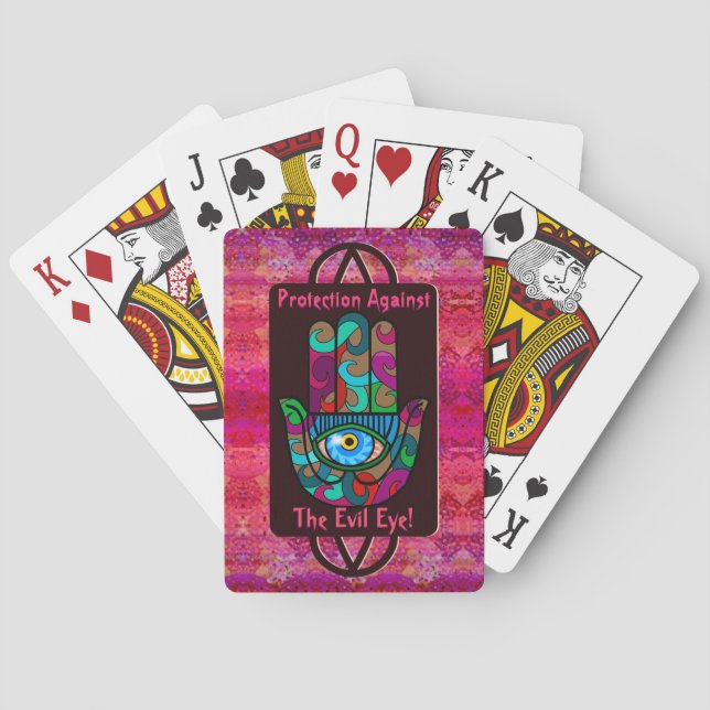 Hamsa Protection Against The Evil Eye Playing Cards (Back)