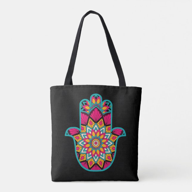HAMSA Protective Luck Amulet Tote Bag (Back)