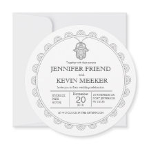 Hamsa round wedding invitation
