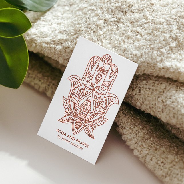 Hamsa | Rust Wellness spa massage yoga holistic Business Card (Creator Uploaded)