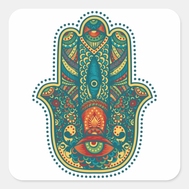 Hamsa Square Sticker (Front)