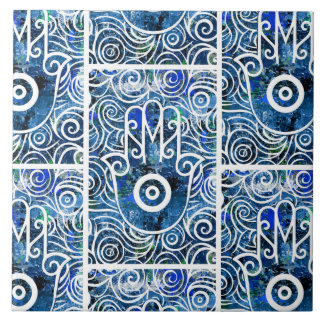 Hamsa Swirls Ceramic Tile