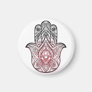 Hamsa with boho pattern magnet