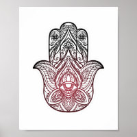 Hamsa with boho pattern 