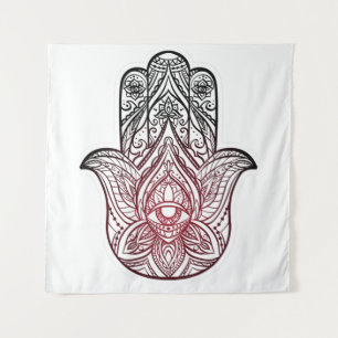 Hamsa with boho pattern  tapestry