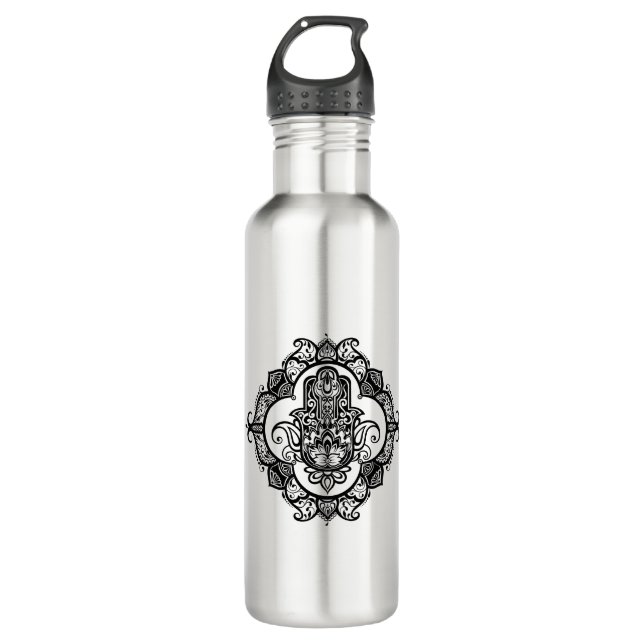 Hamsa With Ethnic Ornaments Doodle 710 Ml Water Bottle (Front)