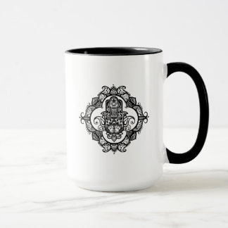 Hamsa With Ethnic Ornaments Doodle Mug