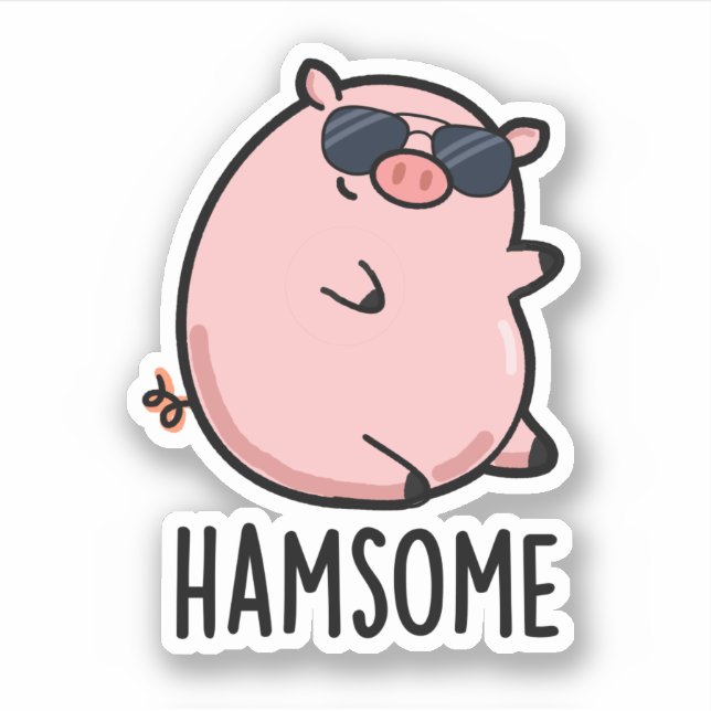 Hamsome Funny Pig Pun  (Front)
