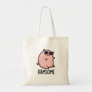 Hamsome Funny Pig Pun Tote Bag