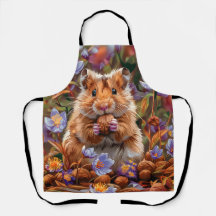 Hamster Among Blue Flowers