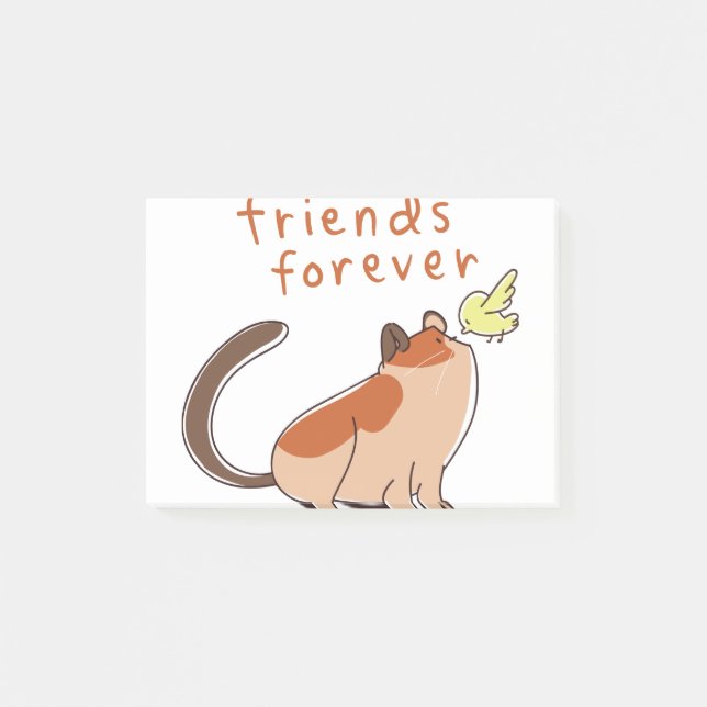 Hamster and Bird Best Friend Post-it Notes (Front)