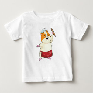 Hamster as Baker with Rolling pin Baby T-Shirt