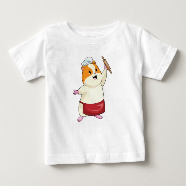 Hamster as Baker with Rolling pin Baby T-Shirt (Front)
