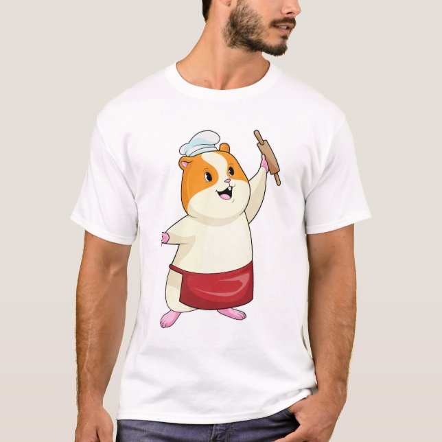 Hamster as Baker with Rolling pin T-Shirt (Front)
