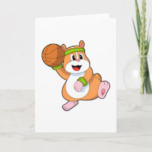 Hamster as Basketball player with Basketball Card