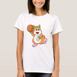 Hamster as Basketball player with Basketball T-Shirt