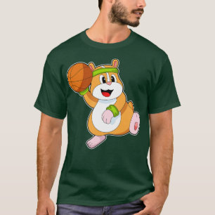 Hamster As Basketball Player With Basketball T-Shirt