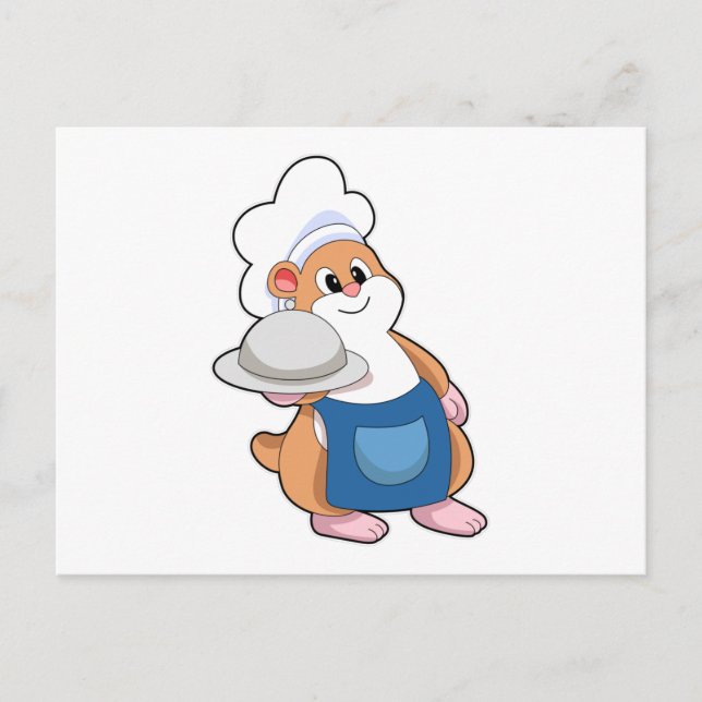 Hamster as Cook with Platter Postcard (Front)