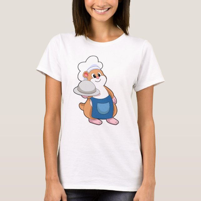 Hamster as Cook with Platter T-Shirt (Front)