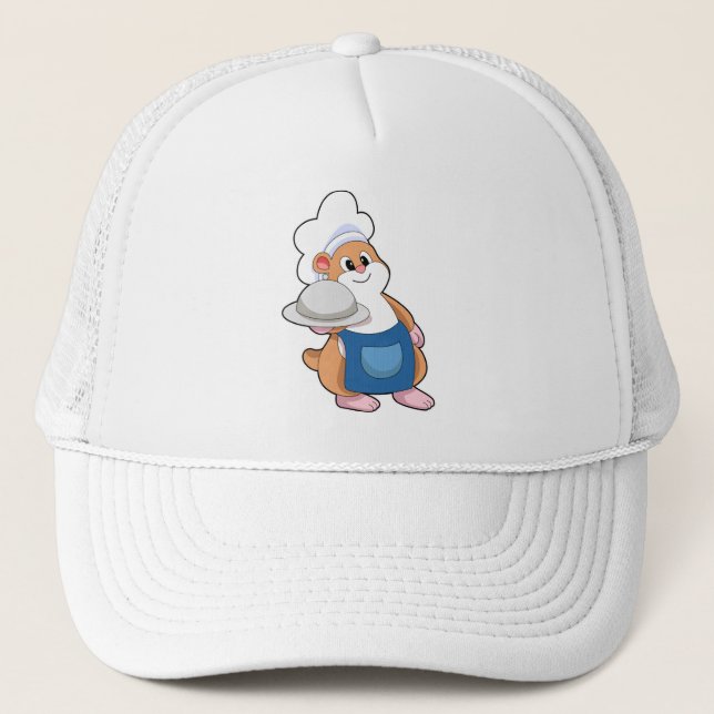 Hamster as Cook with Platter Trucker Hat (Front)