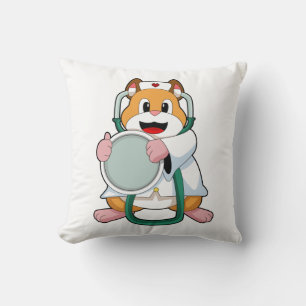 Hamster as Doctor with Stethoscope.PNG Cushion