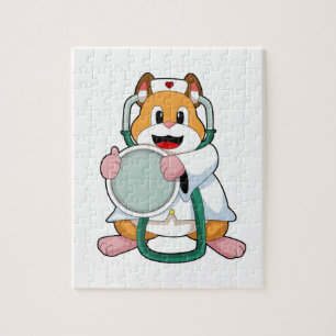 Hamster as Doctor with Stethoscope.PNG Jigsaw Puzzle