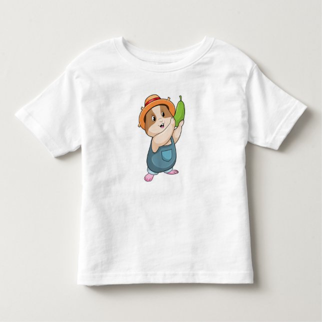 Hamster as Farmer with Zucchini Toddler T-Shirt (Front)