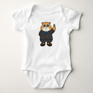 Hamster as Groom with Wedding ring Baby Bodysuit