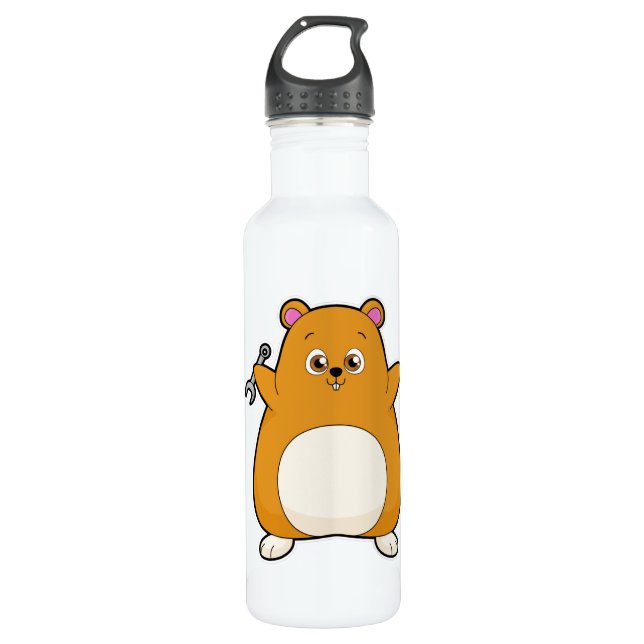 Hamster as Mechanic with Wrench 710 Ml Water Bottle (Front)