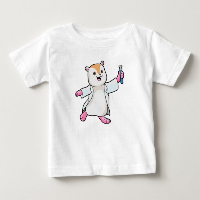 Hamster as Scientist with Test tube Baby T-Shirt (Front)