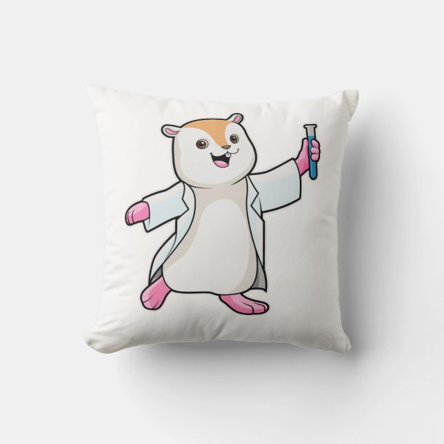 Hamster as Scientist with Test tube Cushion (Front)