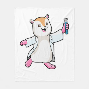 Hamster as Scientist with Test tube Fleece Blanket