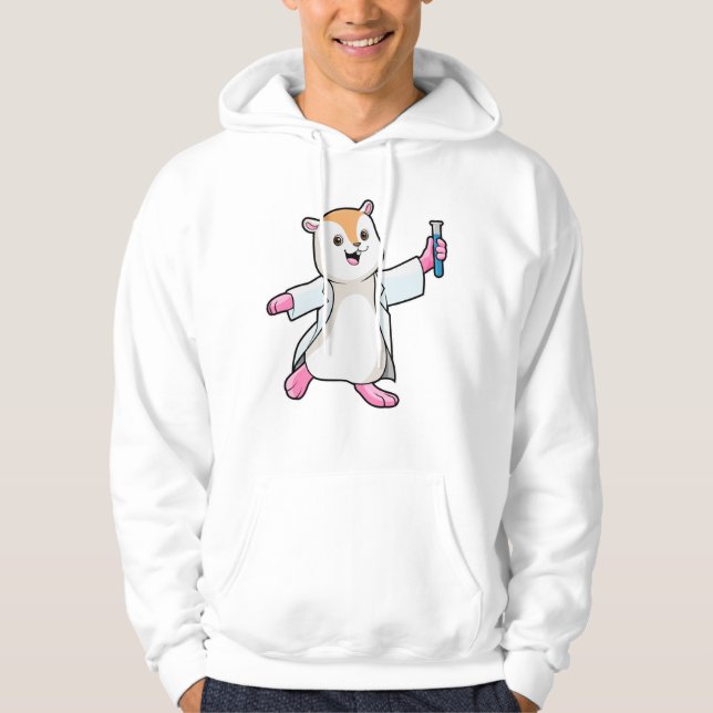 Hamster as Scientist with Test tube Hoodie (Front)