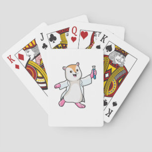 Hamster as Scientist with Test tube Playing Cards