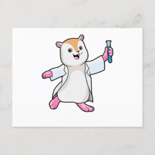 Hamster as Scientist with Test tube Postcard