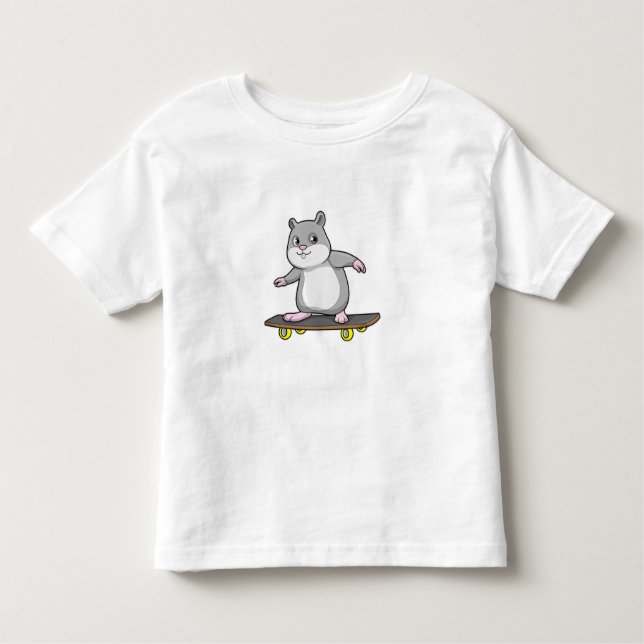 Hamster as Skater with Skateboard Toddler T-Shirt (Front)