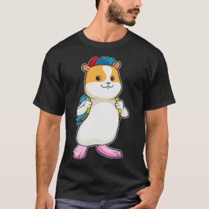 Hamster as Student with Backpack Cap T-Shirt