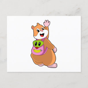Hamster as Student with Backpack.PNG Postcard