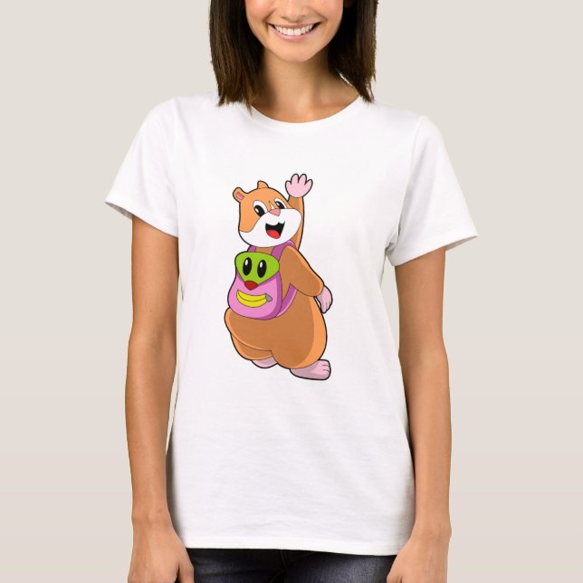 Hamster as Student with Backpack.PNG T-Shirt (Front)