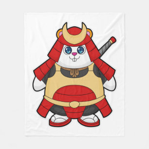 Hamster as Warrior with Armour Fleece Blanket