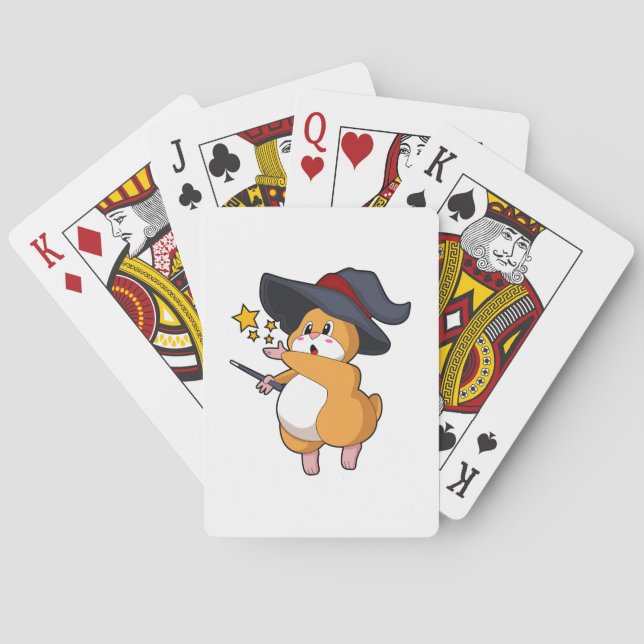 Hamster as Wizard with Magic wand Playing Cards (Back)