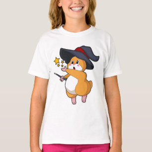 Hamster as Wizard with Magic wand T-Shirt