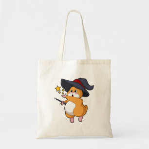 Hamster as Wizard with Magic wand Tote Bag
