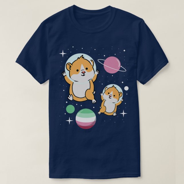 Hamster Astronaut Abroseual Pride  T-Shirt (Design Front)