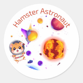 Hamster Astronaut – Funny Space Explorer Design Classic Round Sticker